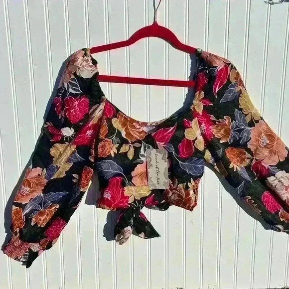 NEW Band Of Gypsies - SUPER CUTE BlackBerry crop top with ties! Band Of The Free - Picture 5 of 10